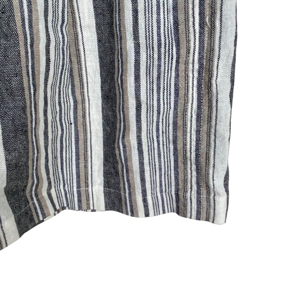 Blu Dahlia Linen Blend Shorts Women’s Size M Striped Tan Gray White - Picture 3 of 8